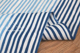 Shokunin Collection Hand-printed Chusen Japanese Tenugui Kazetsumugi Fabric - Ukiyo Stripes 44 blue - panel